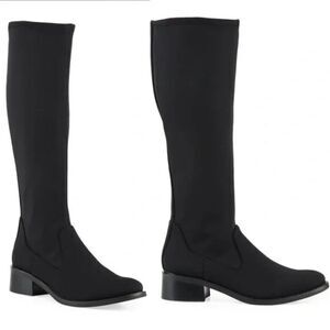 Donald J Pliner Stretch Crepe Knee High Boots NIB